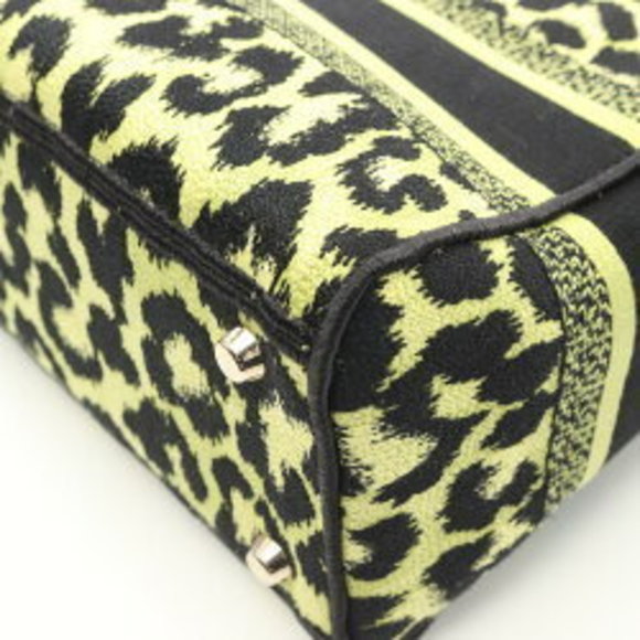 Dior Lady Lite Canvas Handbag Green Black - Picture 6 of 7